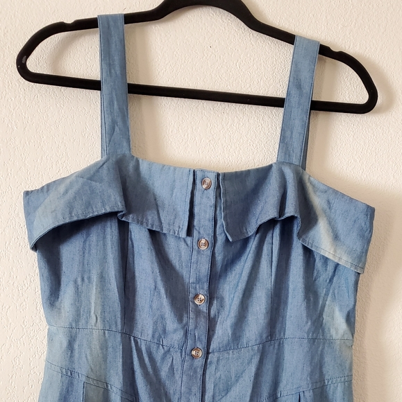 Flying‎ Tomato A. Calin Chambray Strappy Jumpsuit. - Picture 6 of 13